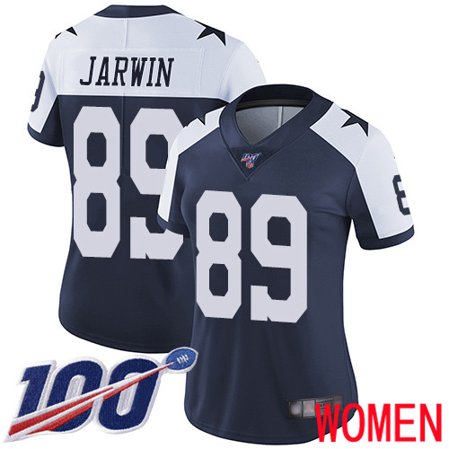 Women Dallas Cowboys Limited Navy Blue Blake Jarwin Alternate #89 100th Season Vapor Untouchable Throwback NFL Jersey